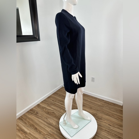 Thom Browne NAVY CLASSIC LOOPBACK TONAL 4-BAR CREWNECK SWEATER DRESS - Picture 7 of 14
